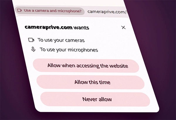 Grant access to cam and mic