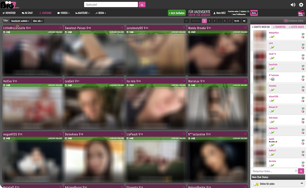 Big7 homepage view