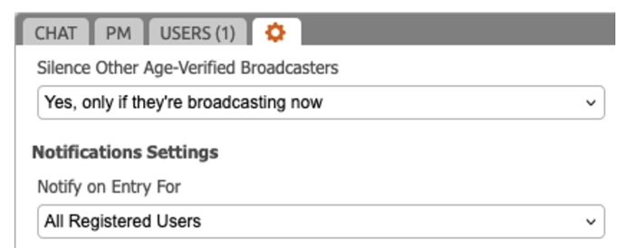 Silence other broadcasters (Chaturbate)