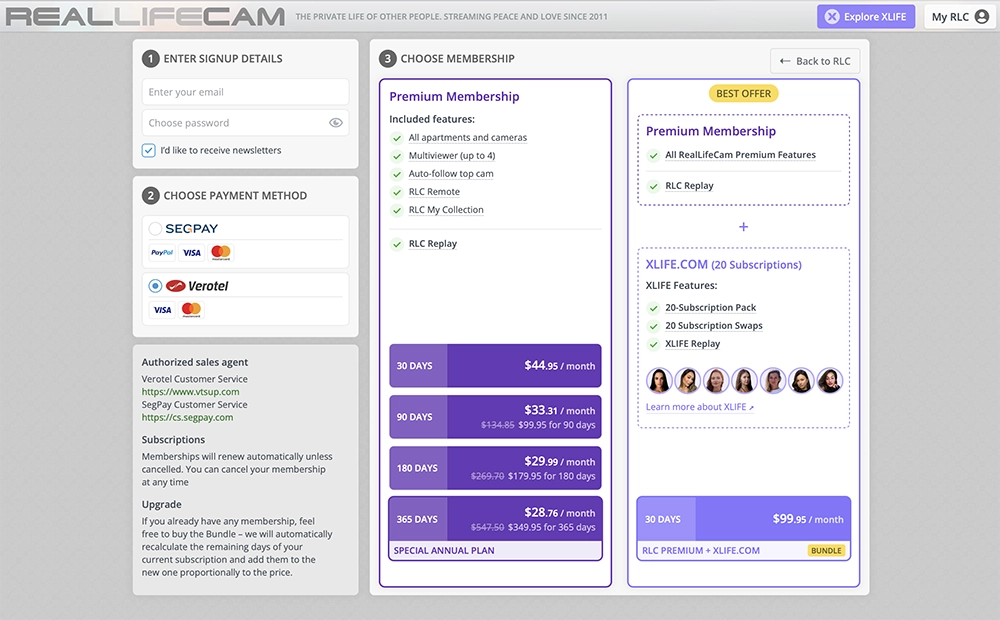 RealLifeCam pricing
