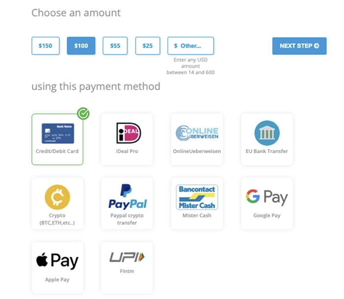 SkyPrivate payment methods