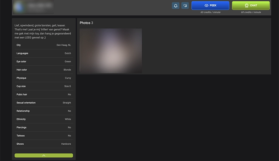 Basic profile on IsLive