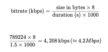 Bitrate calculations for epLay