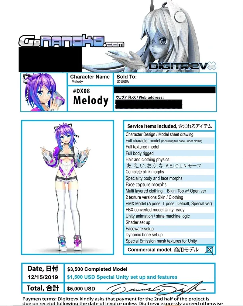 Projekt Melody invoice