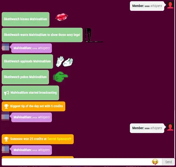 Secret Friends chat example