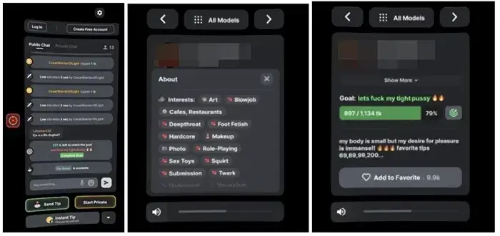 The VR messaging interface